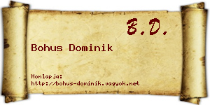 Bohus Dominik névjegykártya